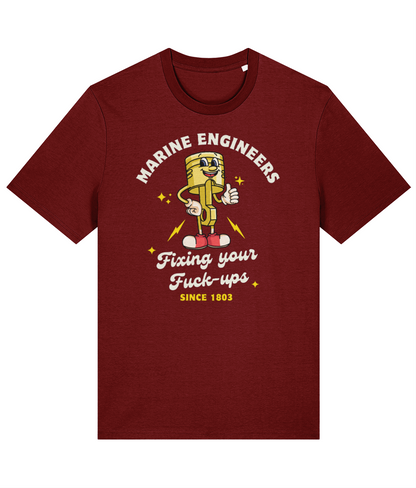 Organic cotton unisex t-shirt (Marine engineers, fixing your fuck-ups since 1803)