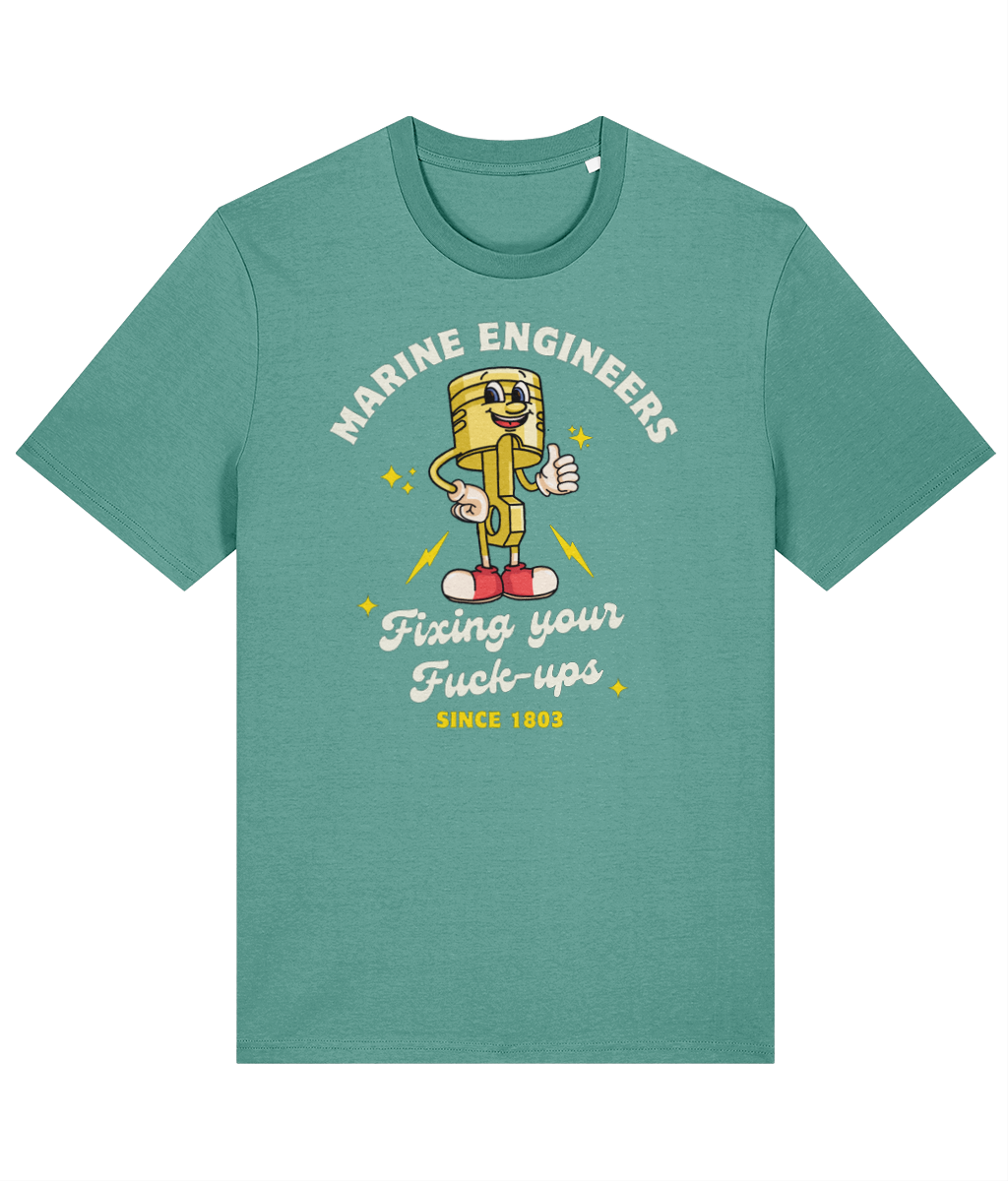 Organic cotton unisex t-shirt (Marine engineers, fixing your fuck-ups since 1803)