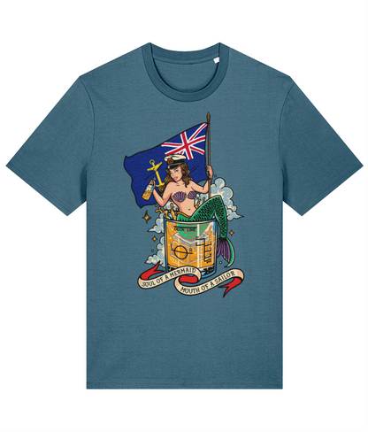 Organic cotton unisex t-shirt, Royal Fleet Auxiliary (RFA) mermaid