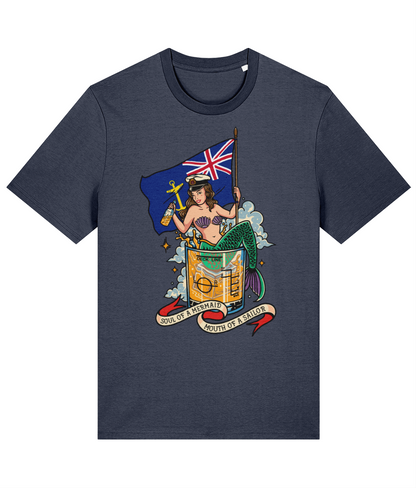 Organic cotton unisex t-shirt, Royal Fleet Auxiliary (RFA) mermaid