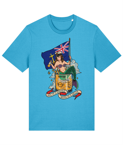 Organic cotton unisex t-shirt, Royal Fleet Auxiliary (RFA) mermaid
