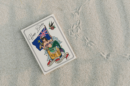 Nautical Birthday card, Royal Fleet Auxiliary mermaid (blue ensign)