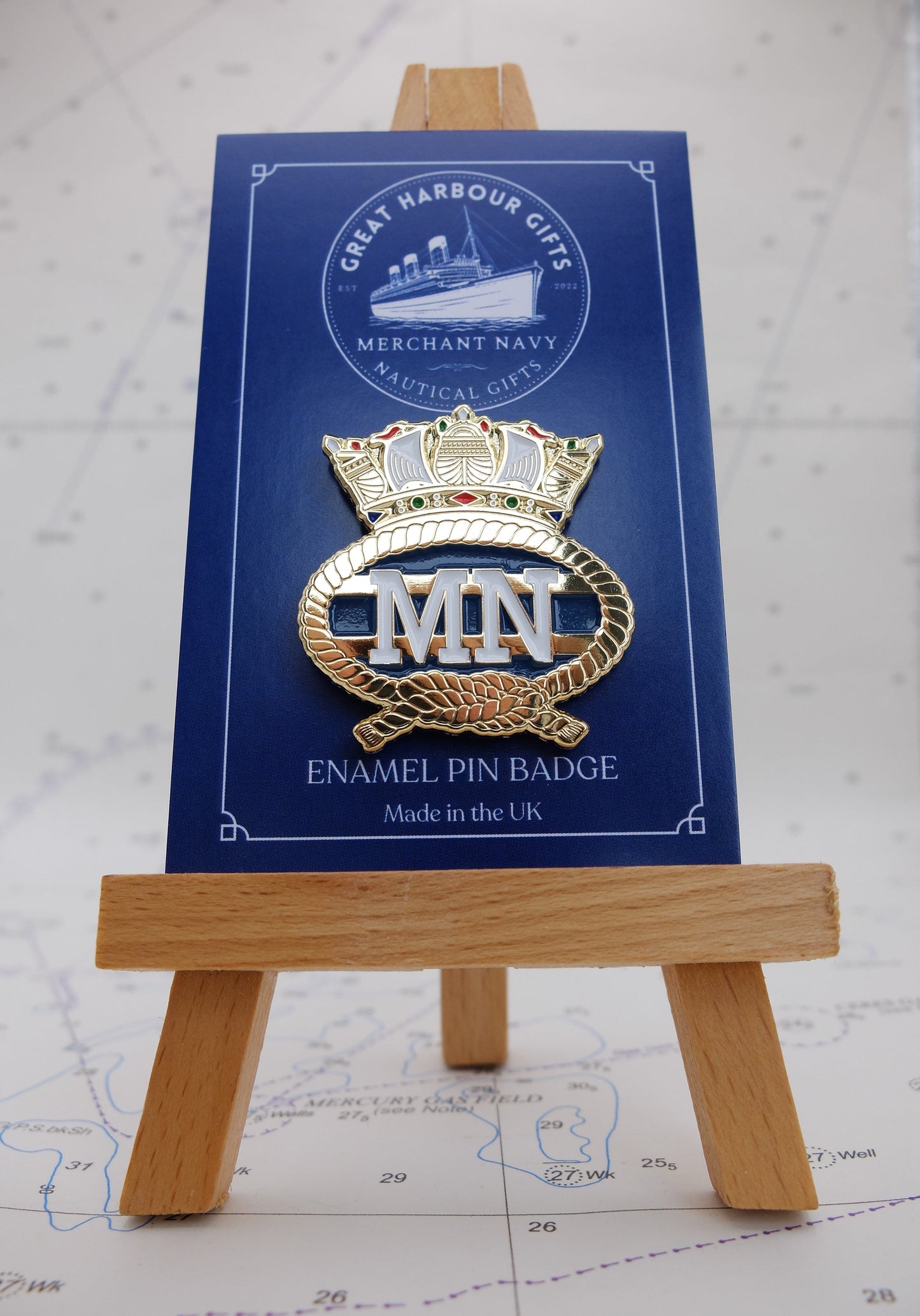 Enamel pin badge (Merchant Navy Crest)