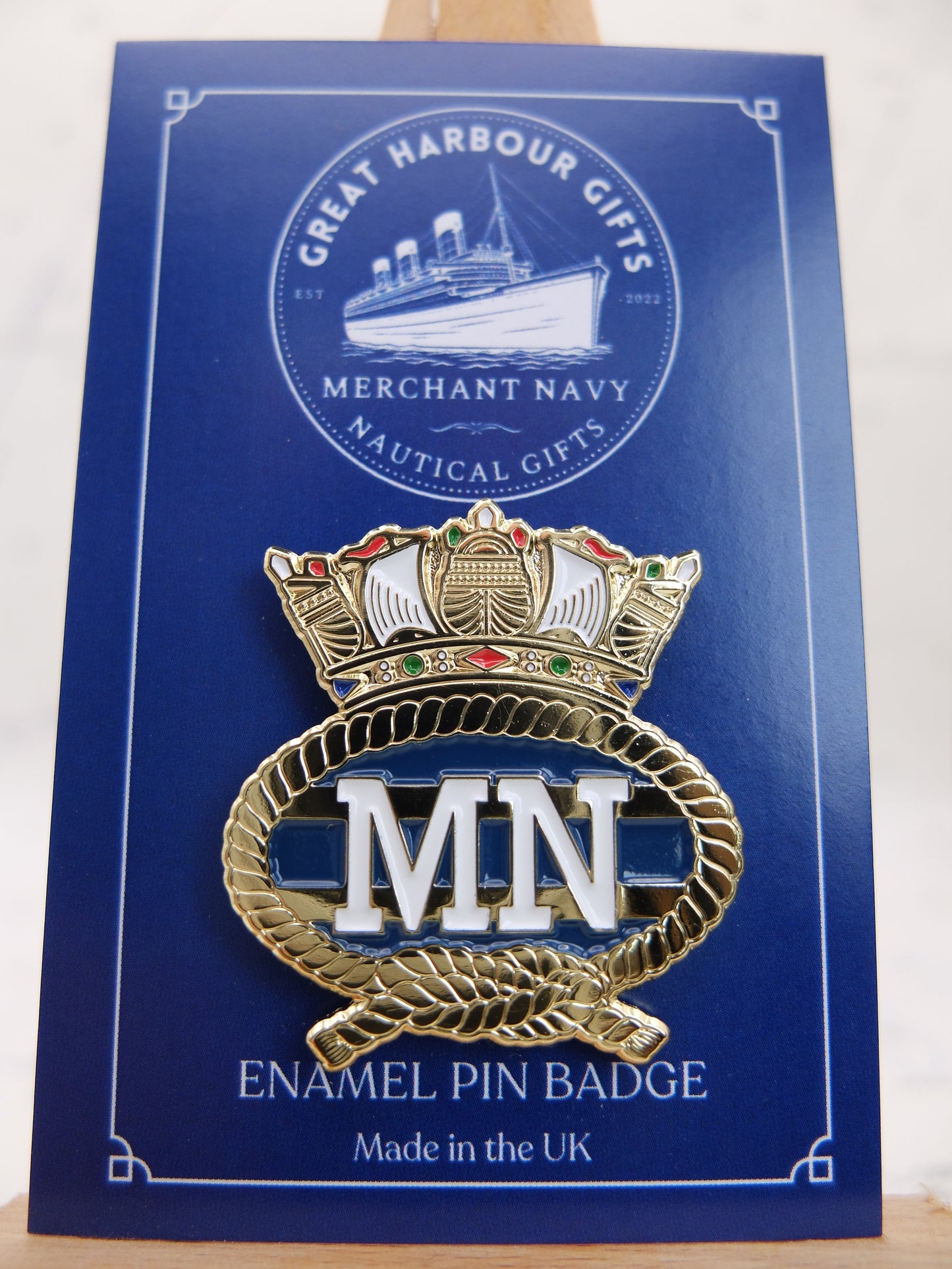 Enamel pin badge (Merchant Navy Crest)