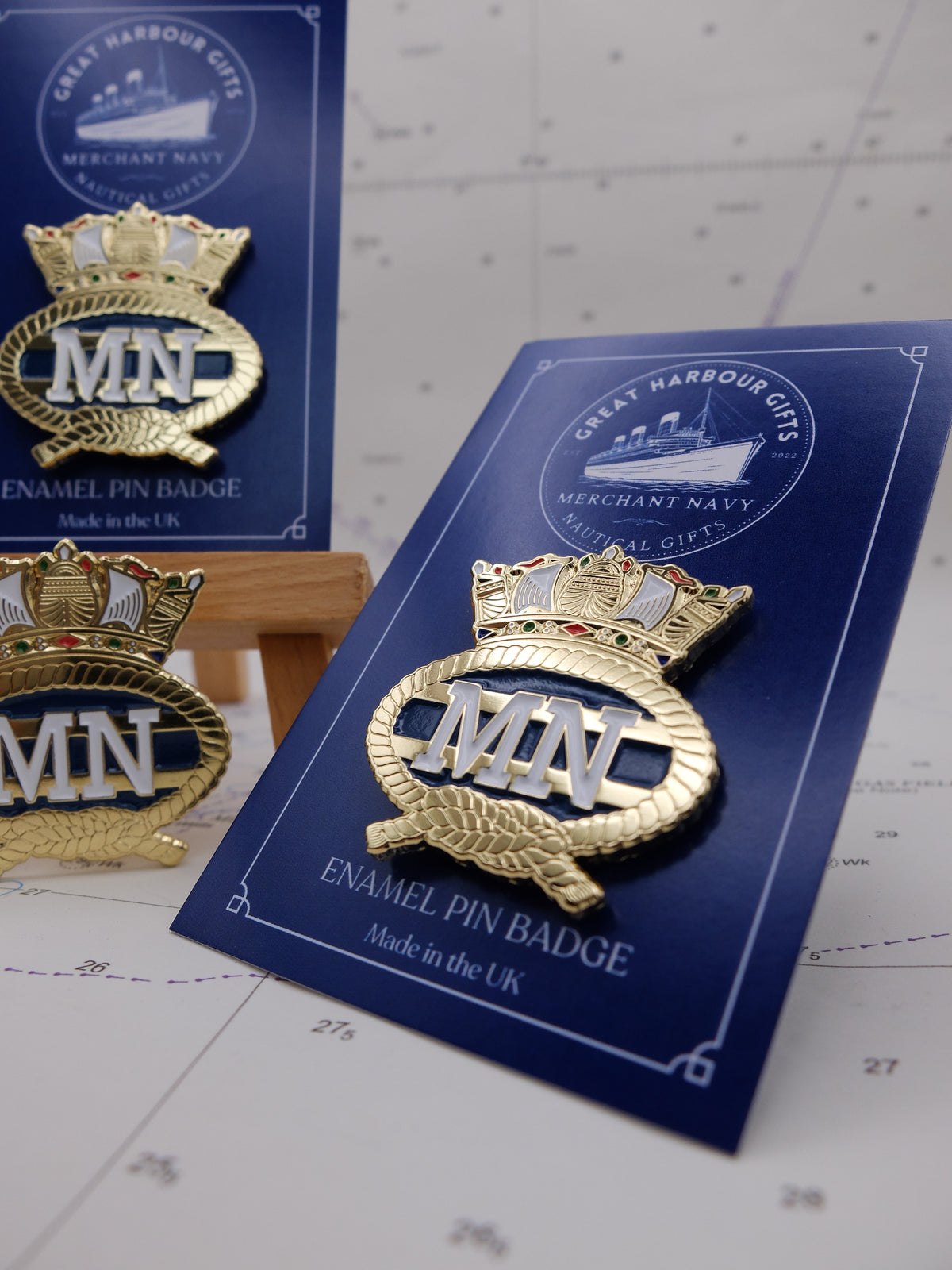 Enamel pin badge (Merchant Navy Crest)