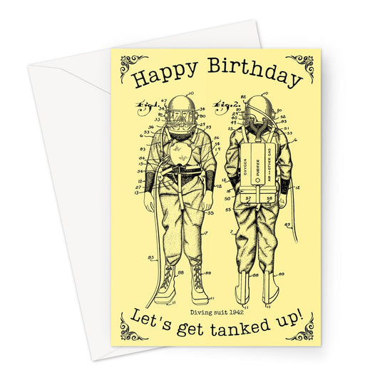 Divers Birthday Card, Let's get tanked up! Great Harbour Gifts