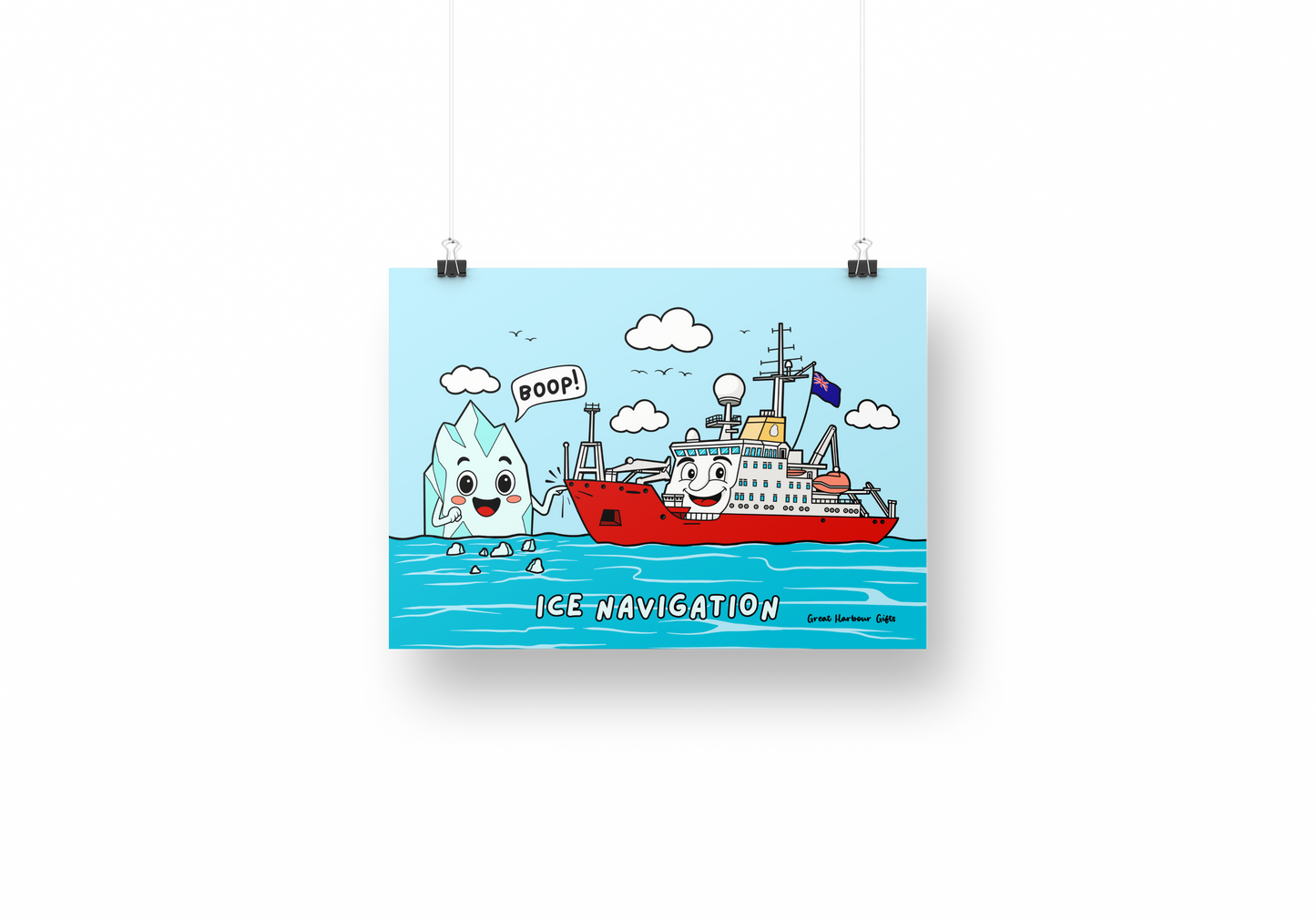Poster print (Icebreaker ship cartoon)