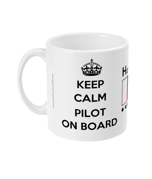 Keep calm 'pilot on board' mug (Flag hotel) Great Harbour Gifts