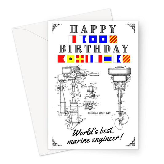 Marine engineers Birthday card, World's best marine engineer! Great Harbour Gifts