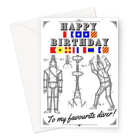 Nautical Birthday Card, to my favourite diver! Great Harbour Gifts