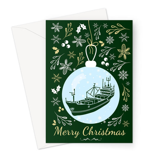 Nautical Christmas card, (Coaster cargo ship) Great Harbour Gifts