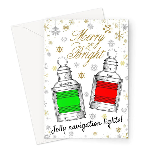 Nautical Christmas card, Jolly navigation light! Great Harbour Gifts