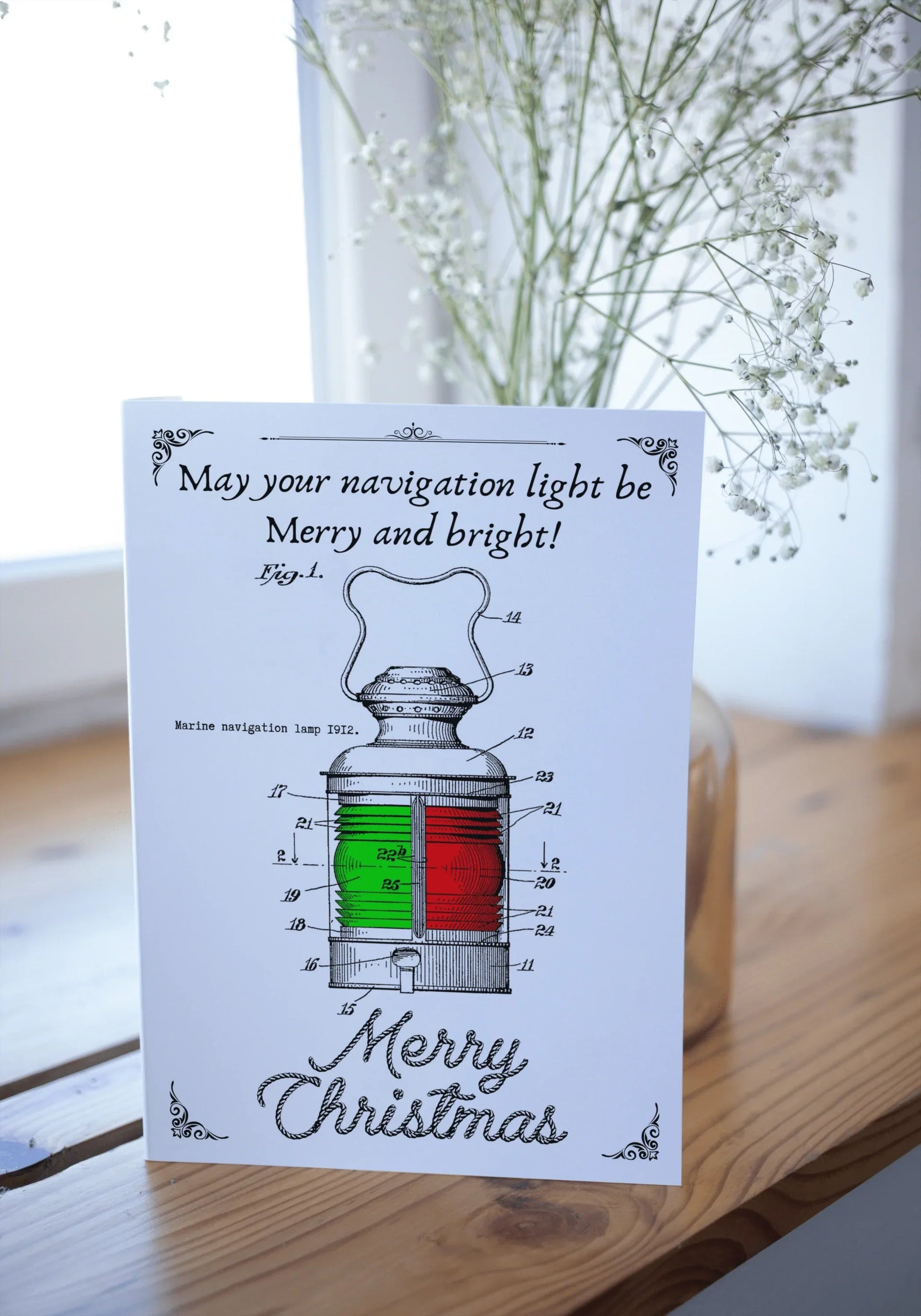Nautical Christmas card (Marine navigation light) Great Harbour Gifts