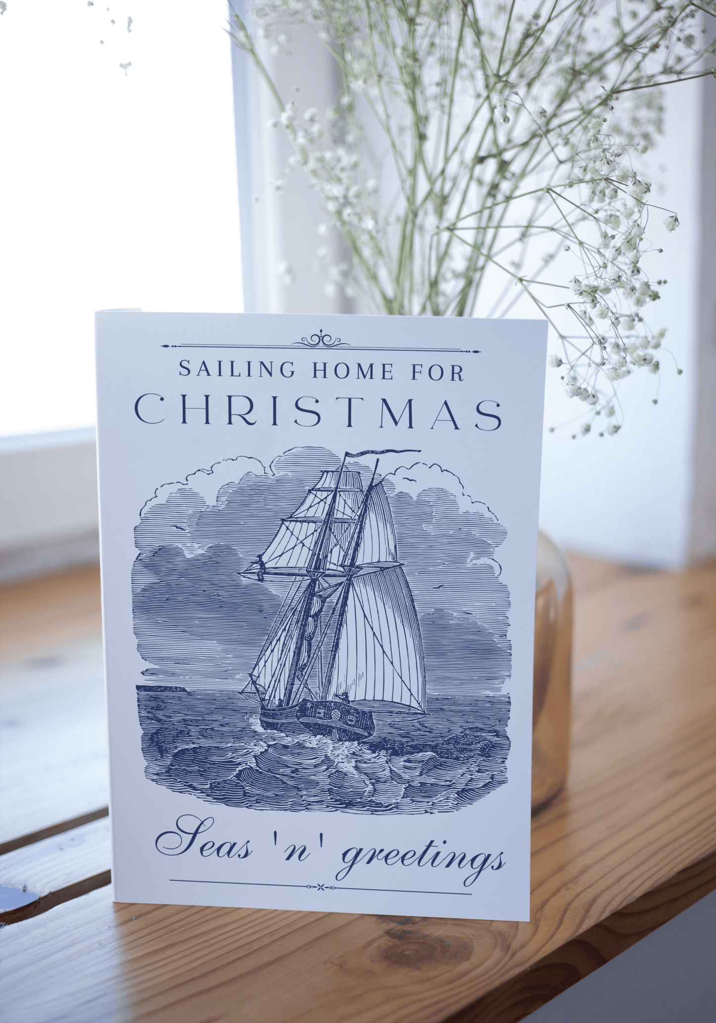 Nautical Christmas card (Sailing home for Christmas) Great Harbour Gifts