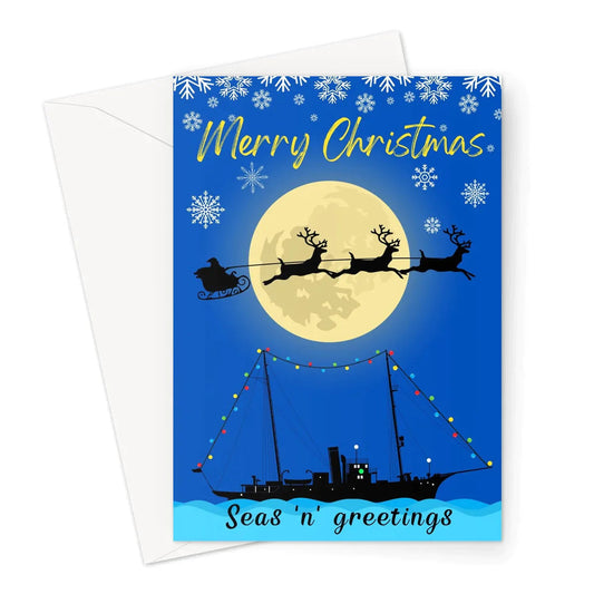 Nautical Christmas card, Seas 'n' greetings Great Harbour Gifts