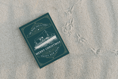 Nautical Christmas card Victorian ocean liner at sea on Christmas day Great Harbour Gifts