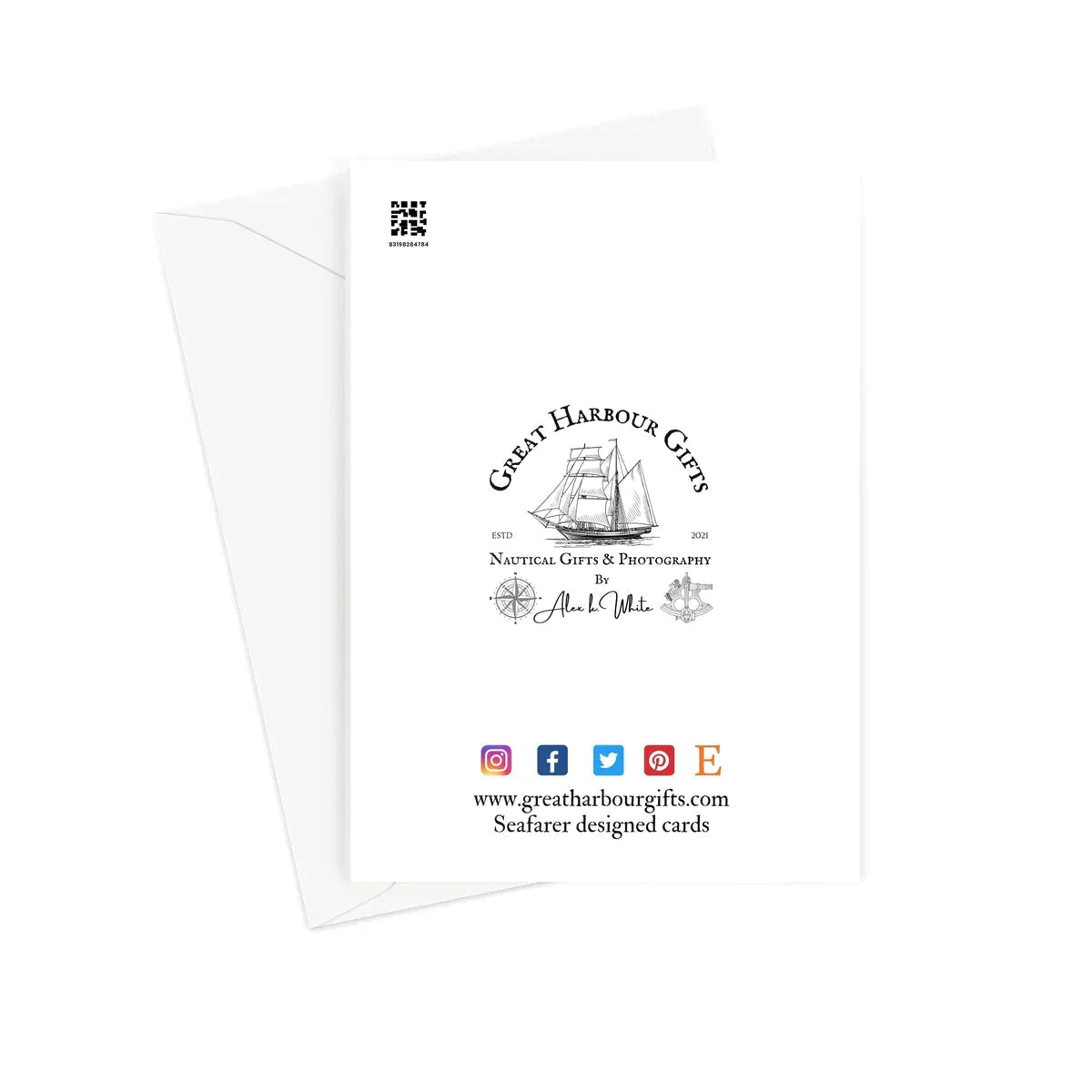 Nautical Christmas card, festive anchor Great Harbour Gifts