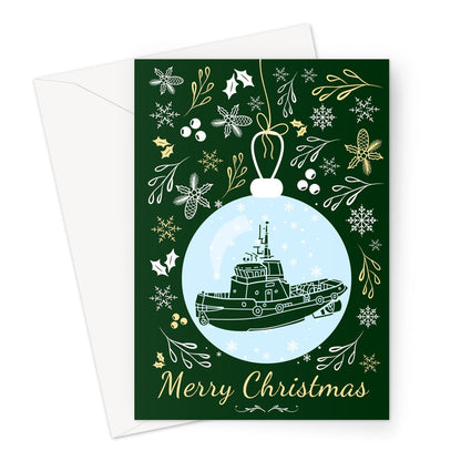 Nautical Christmas card (tugboat) Great Harbour Gifts