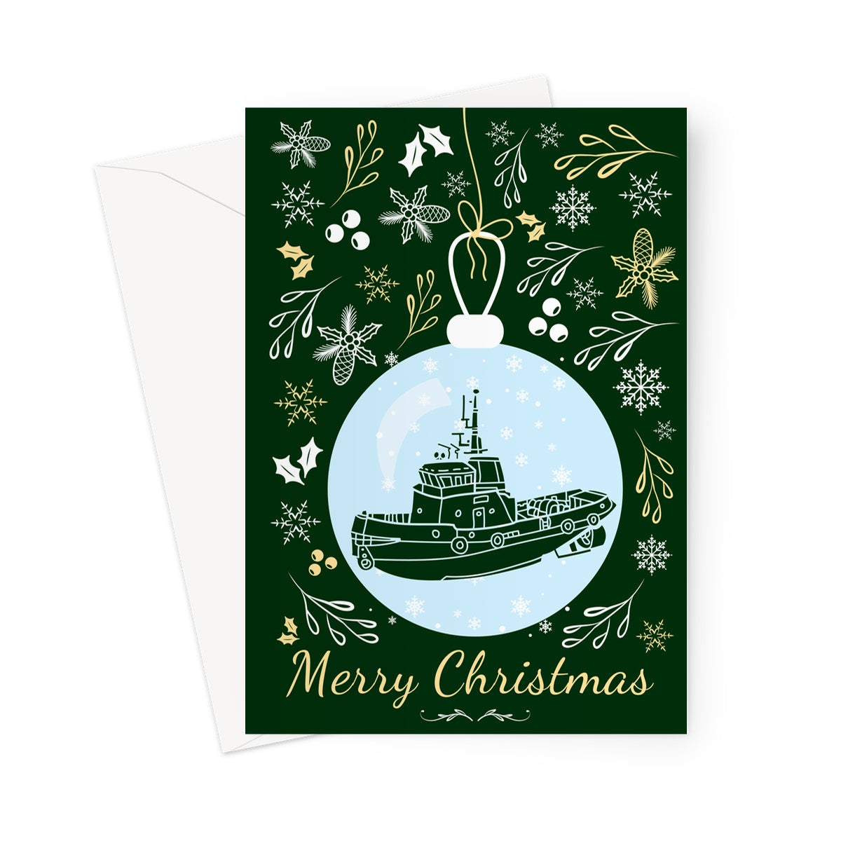 Nautical Christmas card (tugboat) Great Harbour Gifts