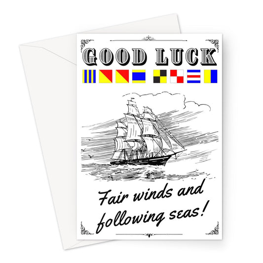 Nautical Good Luck Card, Fair winds and following seas! Great Harbour Gifts