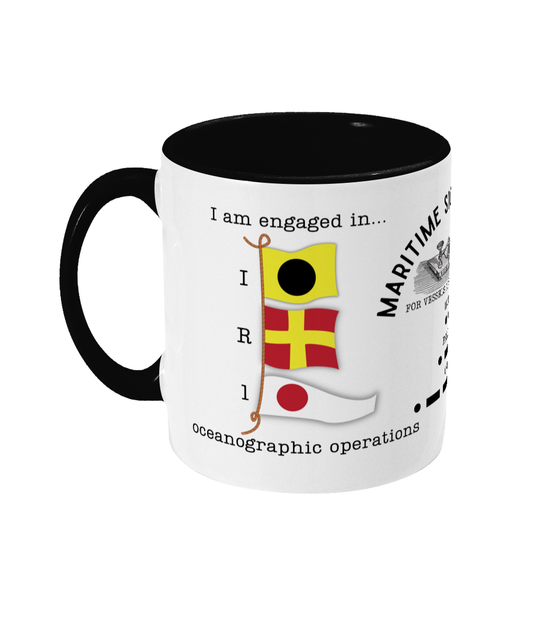 Nautical code flag mug, I am engaged in oceanographic operations Great Harbour Gifts