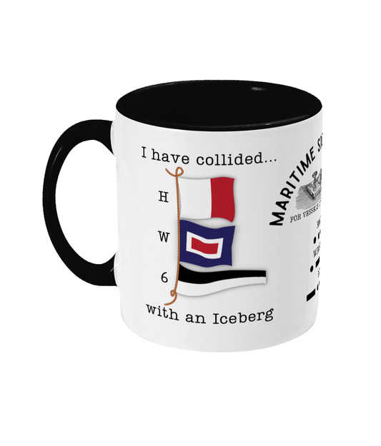 Nautical code flag mug, I have collided with Iceberg Great Harbour Gifts