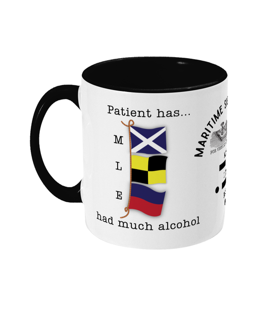 Nautical code flag mug, Patient has had much alcohol Great Harbour Gifts