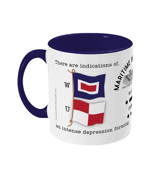 Nautical code flag mug, There are indications of an intense depression forming Great Harbour Gifts