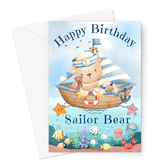 Nautical kids' birthday card Sailor bear Great Harbour Gifts