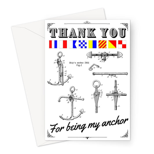 Nautical thank you card, thank you for being my anchor Great Harbour Gifts