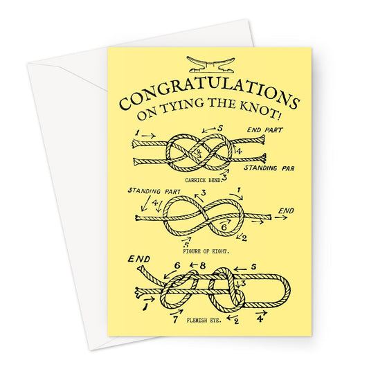 Nautical wedding card 'Congratulations on tying the knot! Great Harbour Gifts