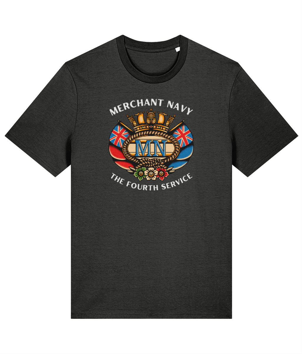 Organic cotton unisex t-shirt (British Merchant Navy badge) Great Harbour Gifts