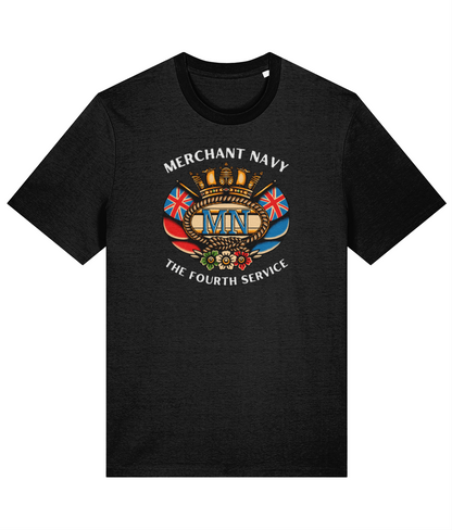 Organic cotton unisex t-shirt (British Merchant Navy badge) Great Harbour Gifts