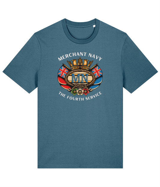 Organic cotton unisex t-shirt (British Merchant Navy badge) Great Harbour Gifts