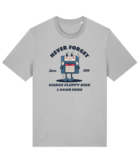 Organic cotton unisex t-shirt (GMDSS floppy disk hero) Great Harbour Gifts