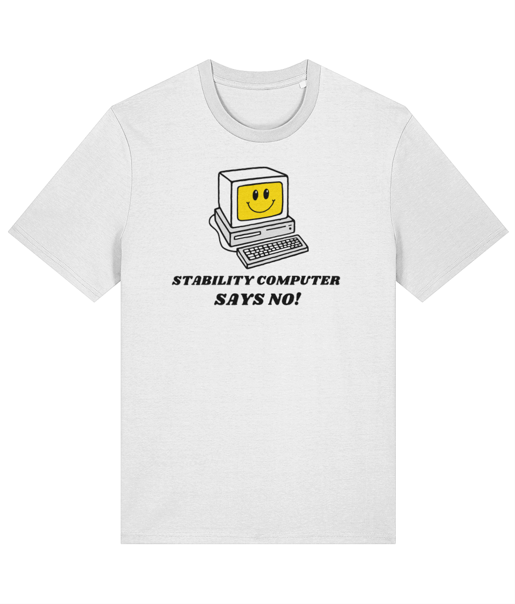 Organic cotton unisex t-shirt (Stability computer says no!) Great Harbour Gifts