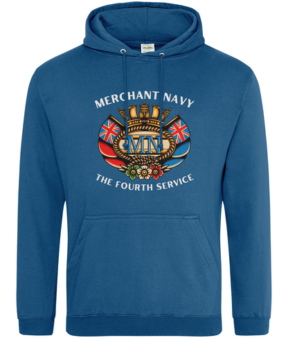 Ring-spun cotton unisex hoodie (British Merchant Navy crest) Great Harbour Gifts