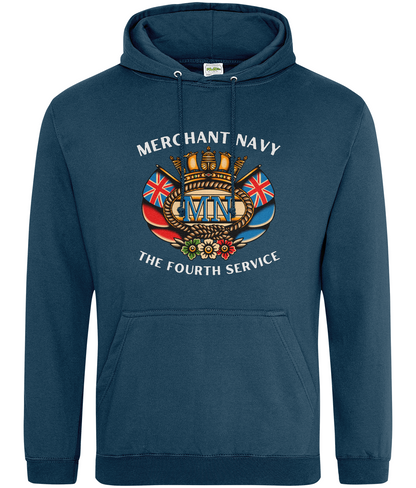 Ring-spun cotton unisex hoodie (British Merchant Navy crest) Great Harbour Gifts