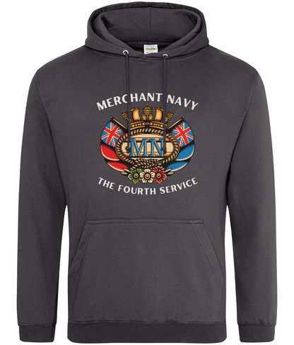 Ring-spun cotton unisex hoodie (British Merchant Navy crest) Great Harbour Gifts