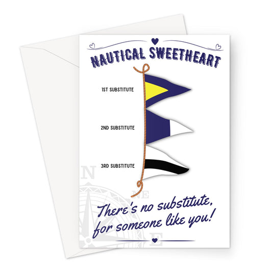 Romantic substitute flag card (There's no substitute for someone like you!) Great Harbour Gifts