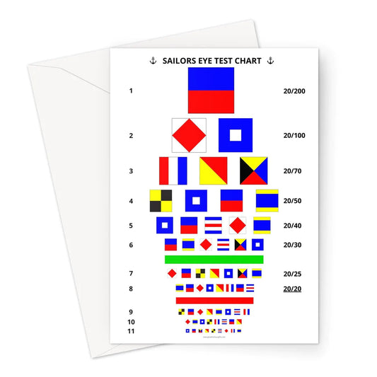 Sailors Eye Test Greetings Card, Any occasion Great Harbour Gifts