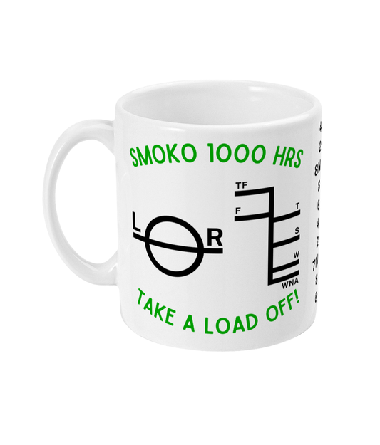 Smoko 1000hrs & 1500hrs, Plimsoll line mug Great Harbour Gifts