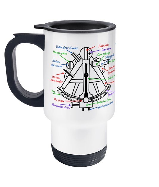 Travel Mug, (Marine sextant parts and errors) Great Harbour Gifts
