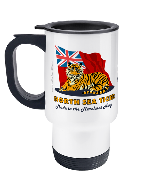 Travel Mug, Merchant Navy red ensign (North Sea tiger) Great Harbour Gifts