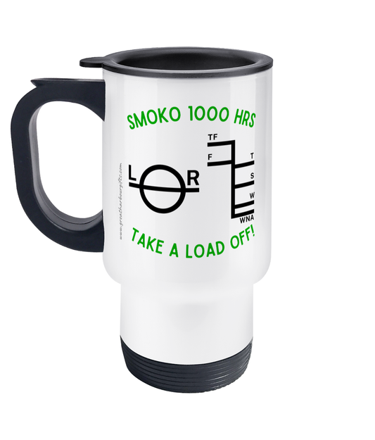Travel Mug, Plimsoll line smoko (1000hrs and 1500hrs) Great Harbour Gifts
