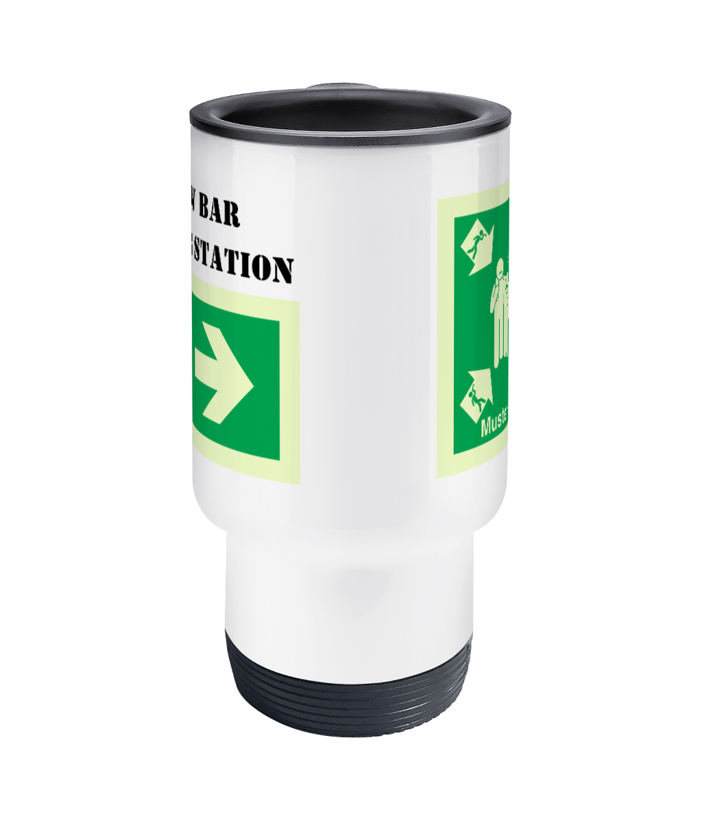 Crew Bar Sign Travel Mug, crew bar muster station (IMO signage) – Great Harbour Gifts