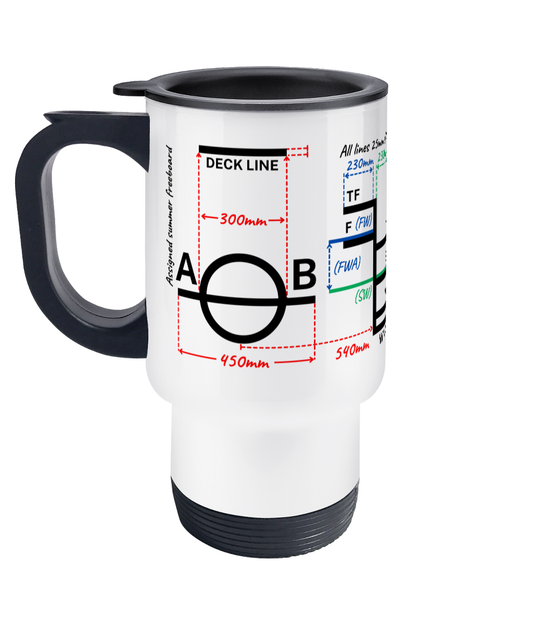 Travel mug, Plimsoll line American Bureau of Shipping (AB) Great Harbour Gifts