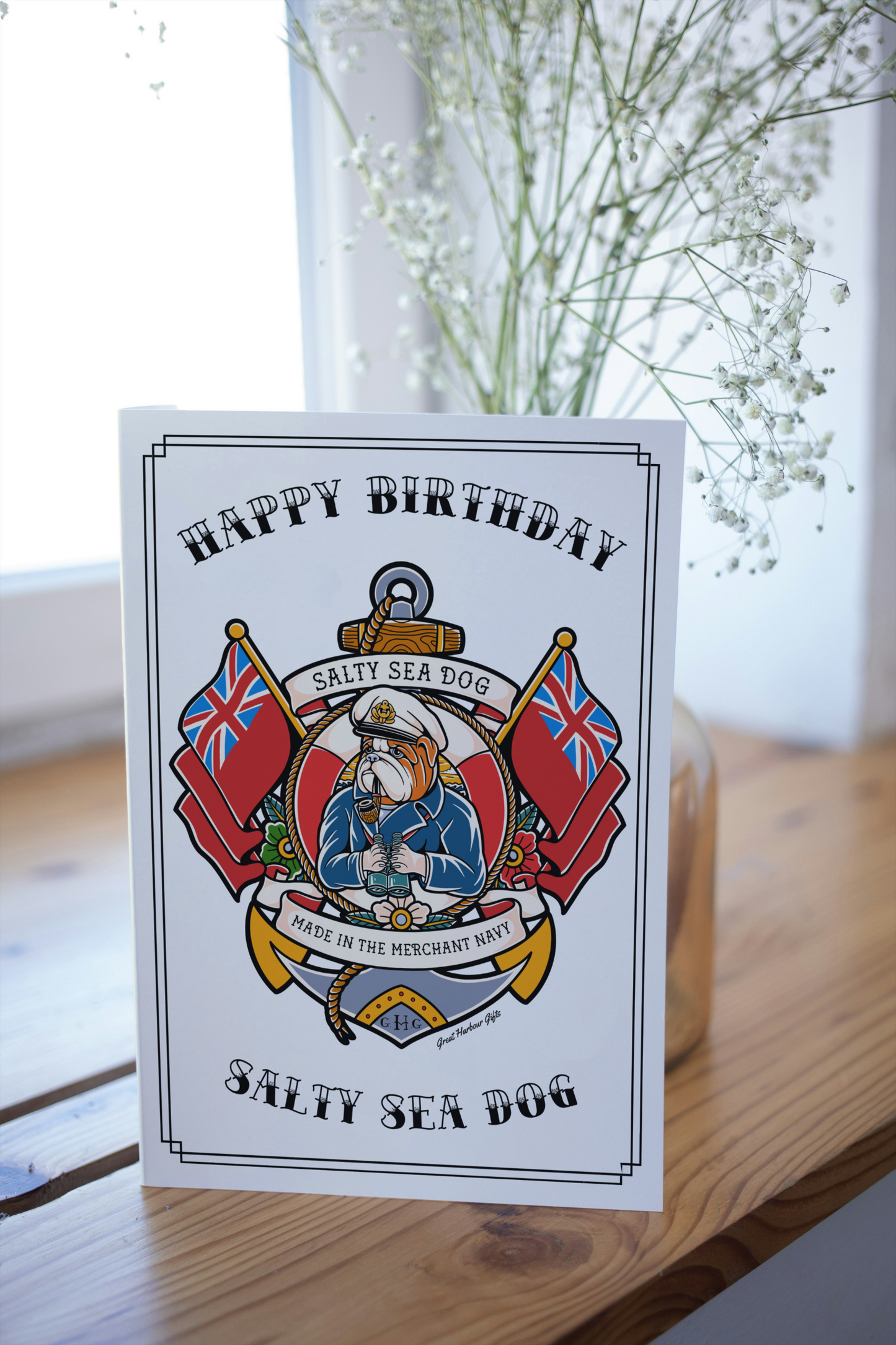 Nautical Birthday card, Salty sea dog.