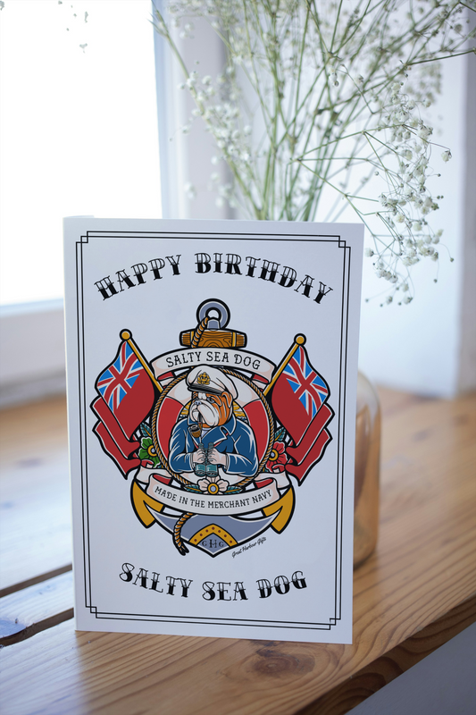 Nautical Birthday card, Salty sea dog.
