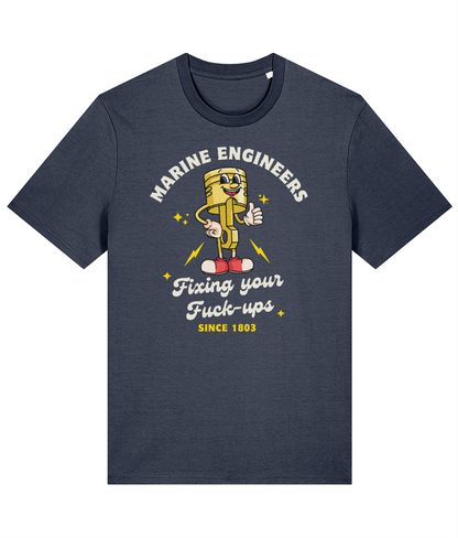 Organic cotton unisex t-shirt (Marine engineers, fixing your fuck-ups since 1803)